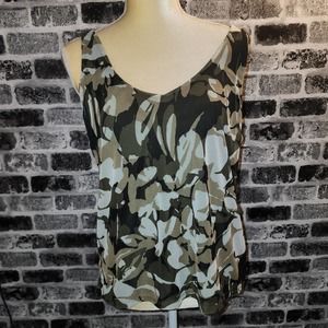 Chico's Women's Camo Floral Mesh Tank Top 2P